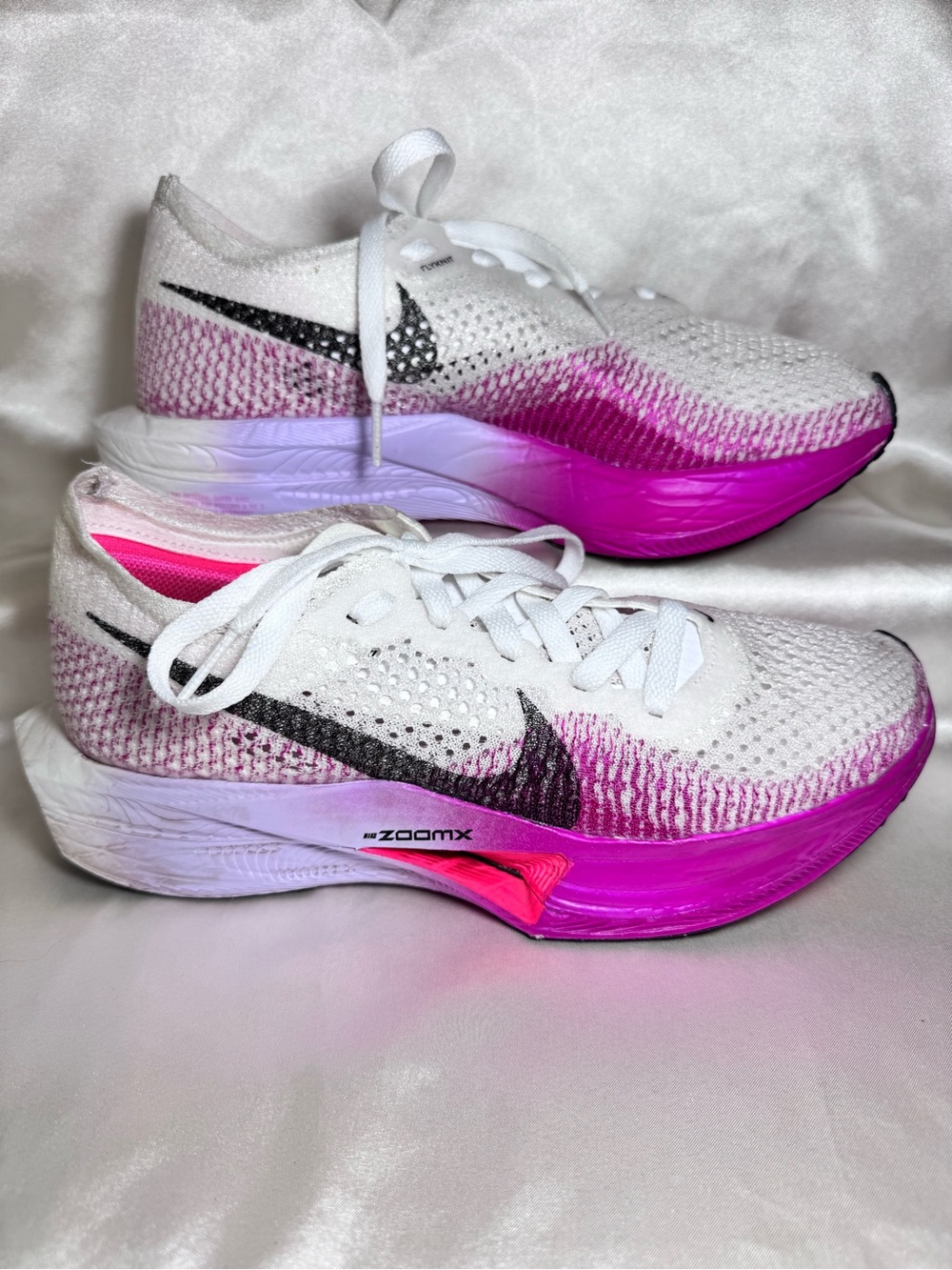 Nike ZoomX Vaporfly Next% 3 White Fuchsia Running Shoes DV4130-104 Wom Size 10